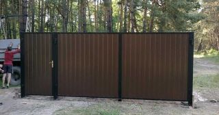 Купить распашные ворота из профнастила Камень-на-Оби, цена от 2783 руб.